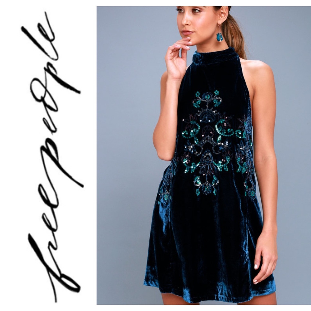 Free People Mini Blue Dress